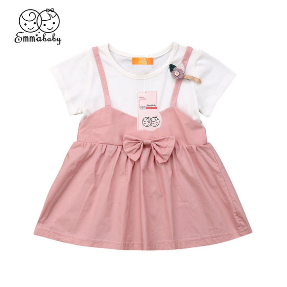 2019 Newborn Baby Girls Cute Cotton One Piece Solid Dress