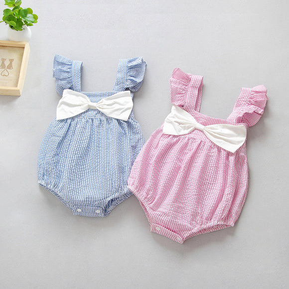 Newborn fashion cotton striped  baby girl's romper