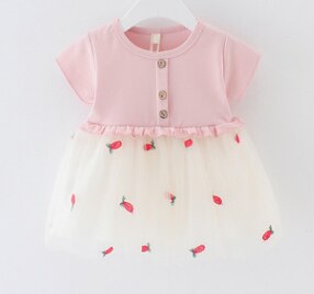 Baby Girls Sweet Fruits Lace Dress 2019 New Tulle